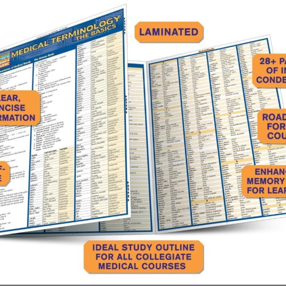 Medical Terminology: The Basics: a QuickStudy Laminated Reference Guide - Picture 4 of 4